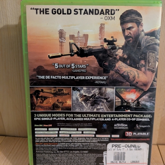 Call of Duty: Black Ops for Xbox 360 - Green Case Used - Picture 3 of 5